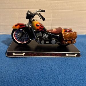 Danbury Mint Bad To The Bone Flame Design Motorcycle Saddlebag 9 x 4 Collectibl